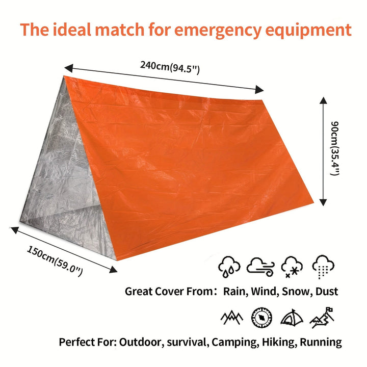Tente d'urgence vitale pour 2, portable et imperméable. Un abri sûr en situations critiques.