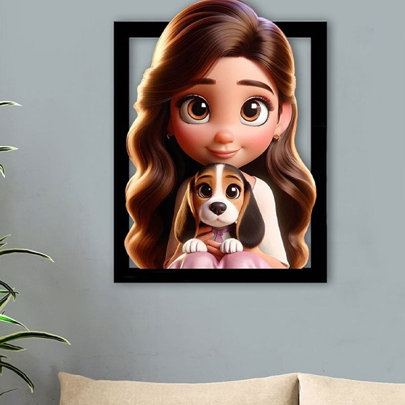 Cadeau pour couple : cadre photo personnalisé effet 3D cartoon. Une touche artistique pour vos souvenirs.