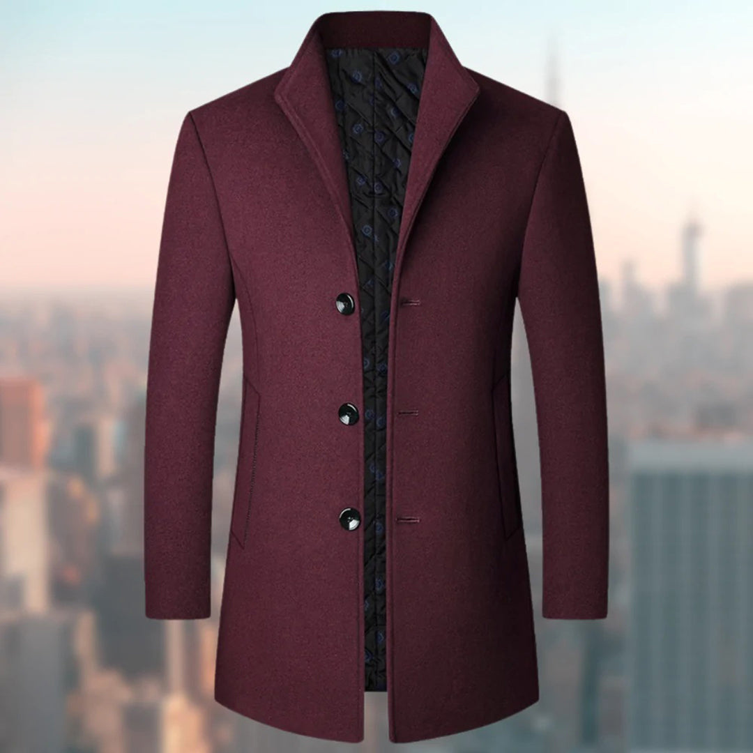Manteau élégant homme pour l'hiver, modèle Alex. Chaud, urbain, un classique de la mode masculine.