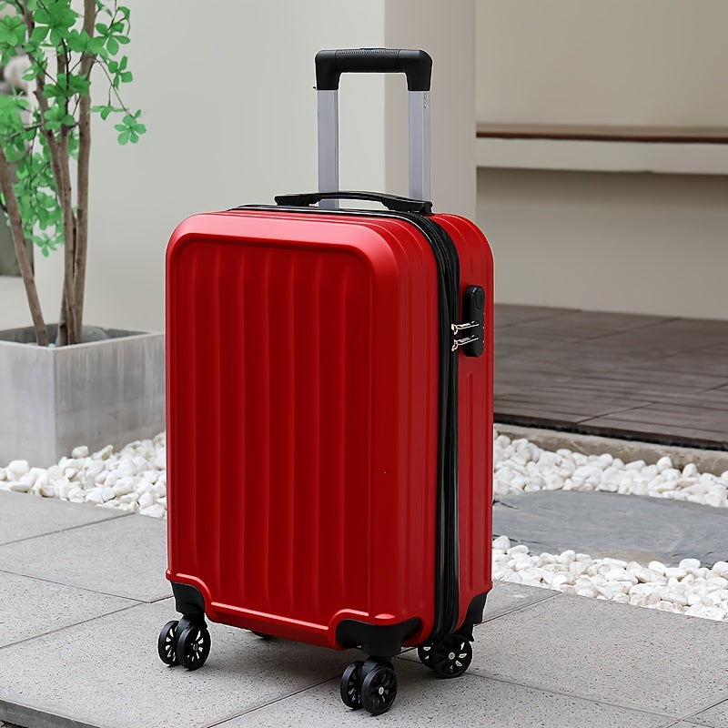 Valise de voyage rigide avec 4 roulettes doubles multidirectionnelles, facile à manœuvrer pour un déplacement fluide.