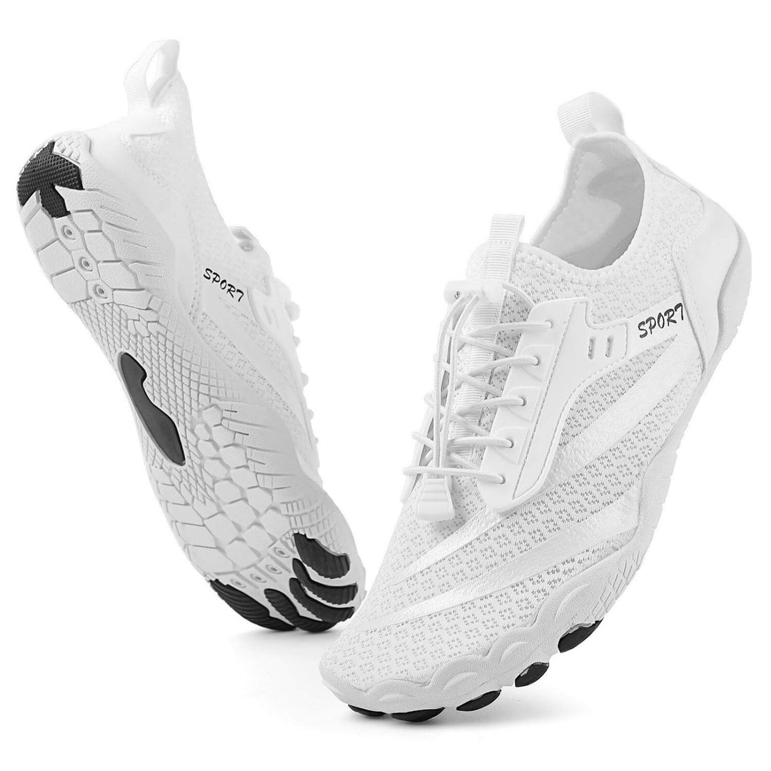 Chaussures pieds nus Feel Pro, polyvalentes pour la randonnée, la marche et les activités aquatiques estivales.