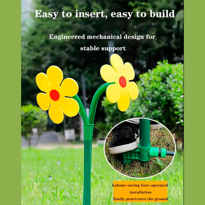 Pulvérisateur automatique et réglable, forme de fleur, parfait pour l'arrosage du jardin.