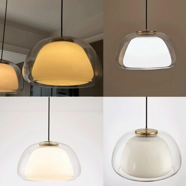 Luminaire moderne verre, esthétique épurée pour décoration intérieure.