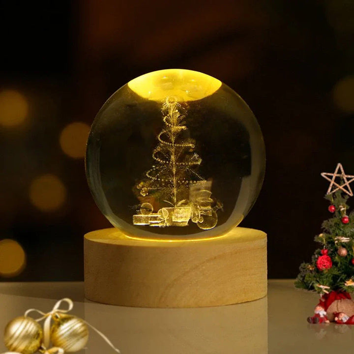 Lampe cristal 3D avec motifs spatiaux, idéale pour une décoration moderne.
