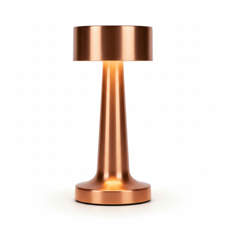 Lampe de table LED sans fil, design moderne, parfaite pour éclairage d'ambiance rechargeable.