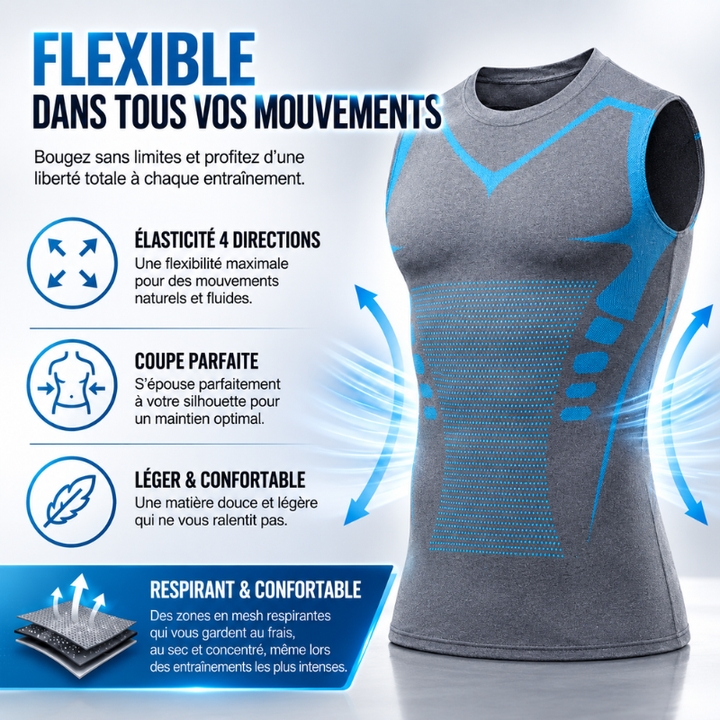 Débardeur correcteur de posture VitaBoost pour un soutien dorsal et une silhouette parfaite au quotidien, compression douce.