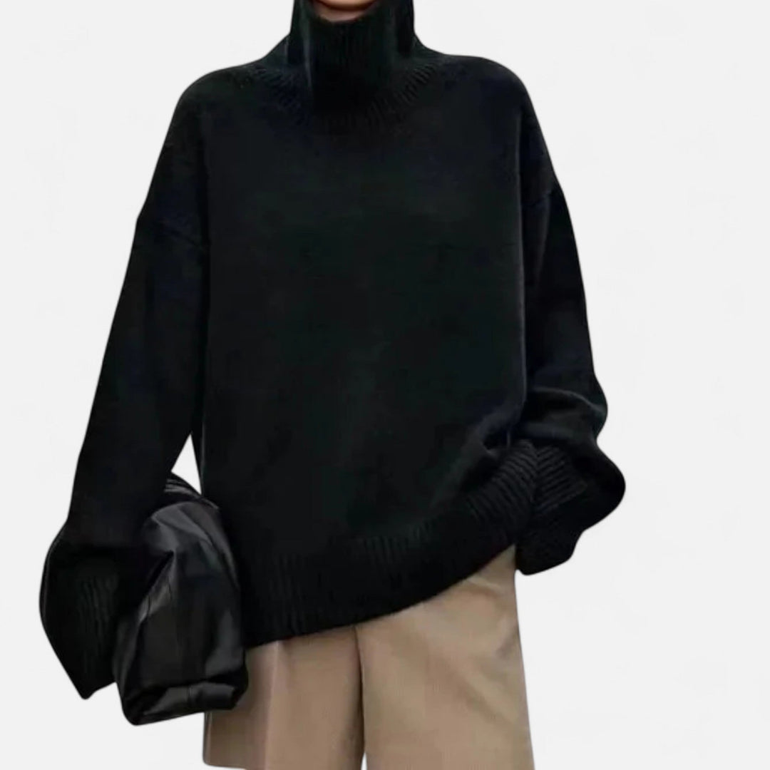 Pull col roulé femme, style chic et quotidien. Confortable et chaud, idéal pour les journées froides d'automne/hiver.