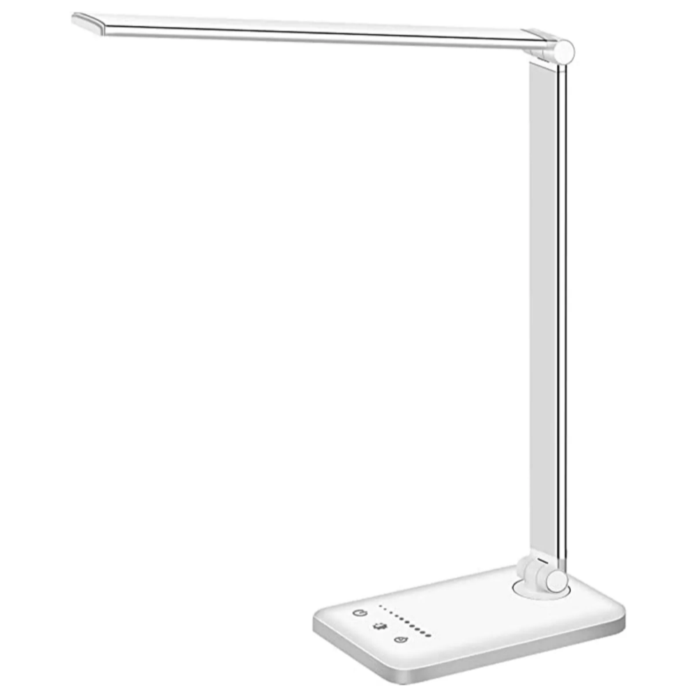 Lampe de table LED sans fil rechargeable, parfaite pour éclairage de bureau, lecture et travail, avec intensité réglable.