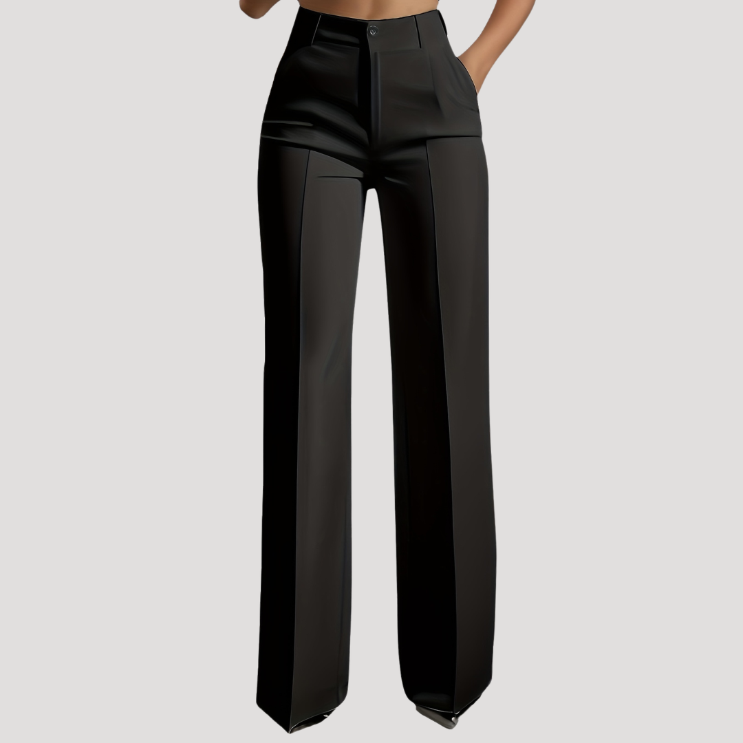 Pantalon tailleur femme professionnel, taille haute pour une allure chic et contemporaine.
