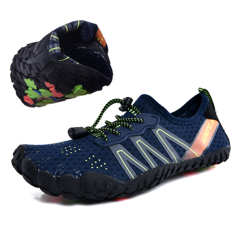 Chaussures aquatiques respirantes et à séchage rapide unisexe. Idéales pour pieds nus, piscine, plage et activités nautiques.