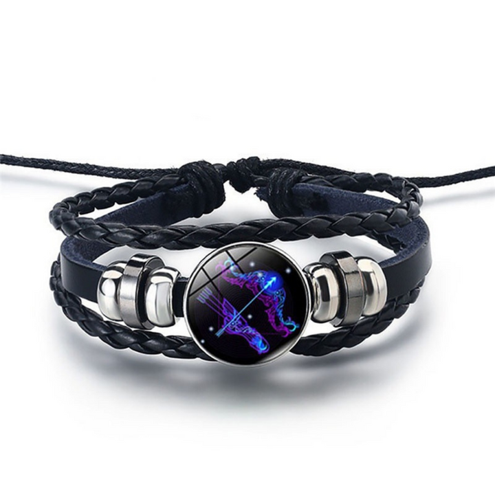 Bracelet en pierre naturelle et zodiaque, idéal pour l'équilibre et la protection astrologique.