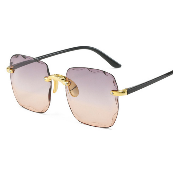 Accessoire mode : lunettes de soleil vintage dégradées, sans monture, unisexe.