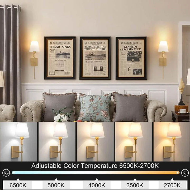 Lot de 2 lampes murales LED sans fil, rechargeables sur batterie. Éclairage pratique pour terrasse et salon.