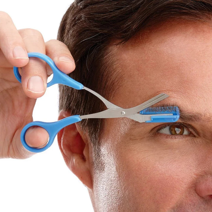 Maîtrisez vos sourcils avec les ciseaux TrimLuxe, peigne intégré pour une précision inégalée.