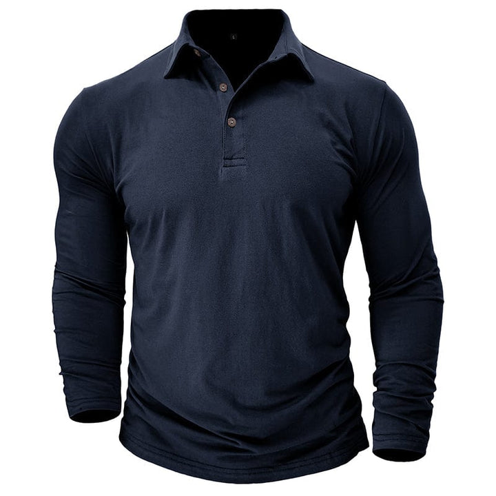 Haut polo manches longues pour hommes. Style décontracté et habillé, tissu respirant.