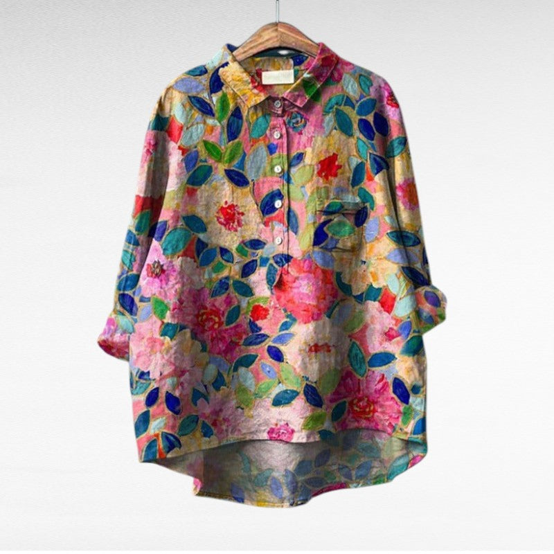 Blouse fleurie femme Lotte, élégante et décontractée pour l'été.