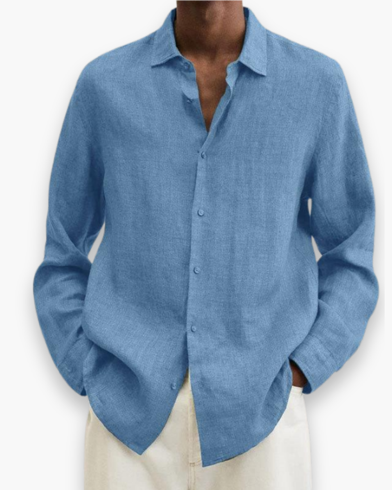 Chemise homme polyvalente et confortable. Manches longues, idéale pour un look élégant au printemps et en été.