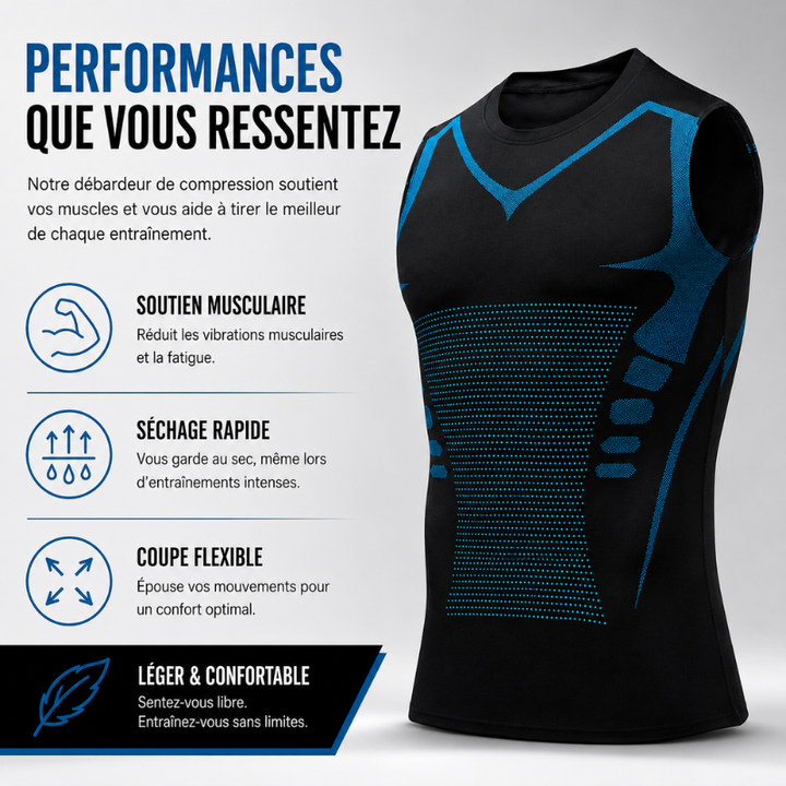 Débardeur invisible VitaBoost sous les vêtements, gaine le torse et le ventre, offrant une posture droite et minceur.