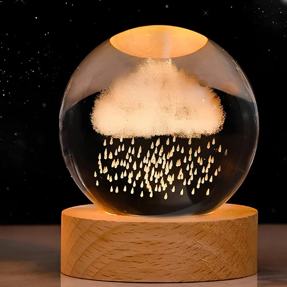 Veilleuse LED cristal pour enfants, lumière douce et sécurisante dans la chambre.