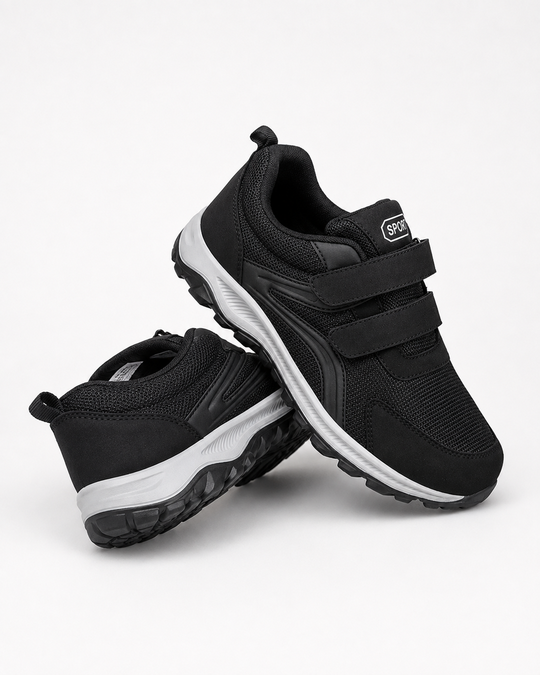 Chaussures de marche hommes casual à scratch, semelle amortissante pour un confort optimal au quotidien et sport léger.