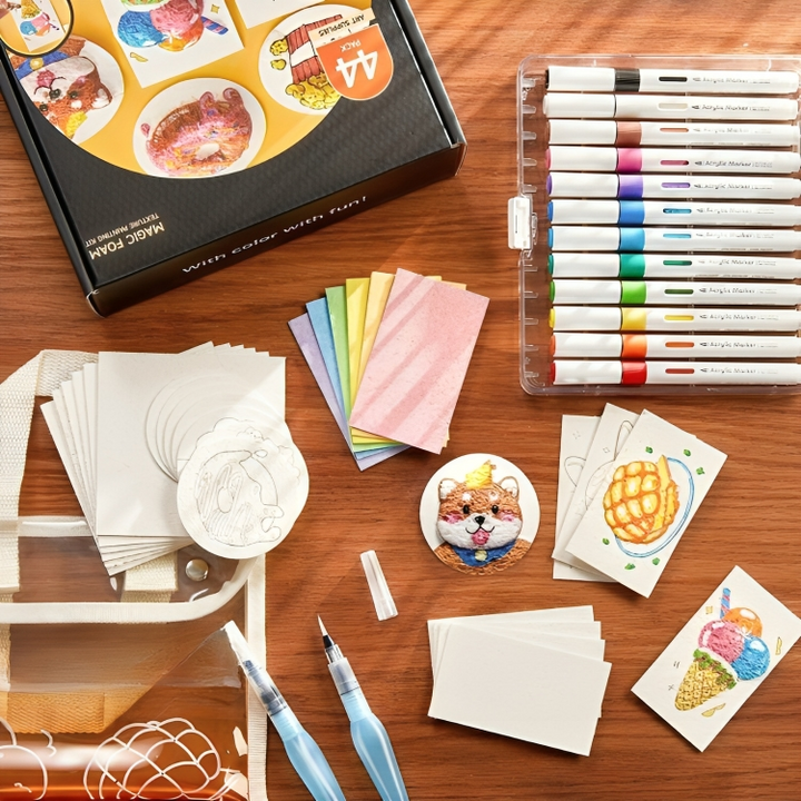 Kit de peinture 3D ludique et éducatif pour enfants. Développe l'imagination et l'art des jeunes.