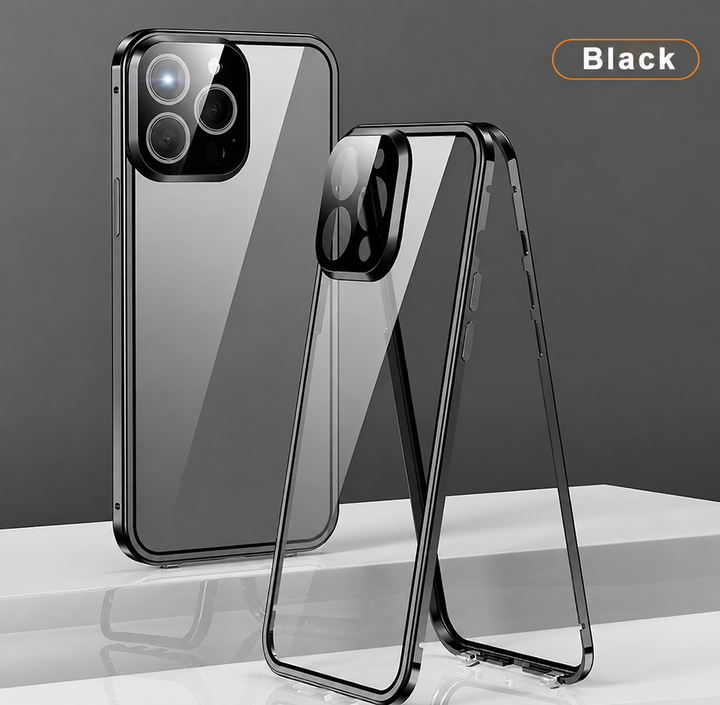 Coque iPhone 14 magnétique anti-espion, protection d'écran confidentialité, antichoc et incassable.