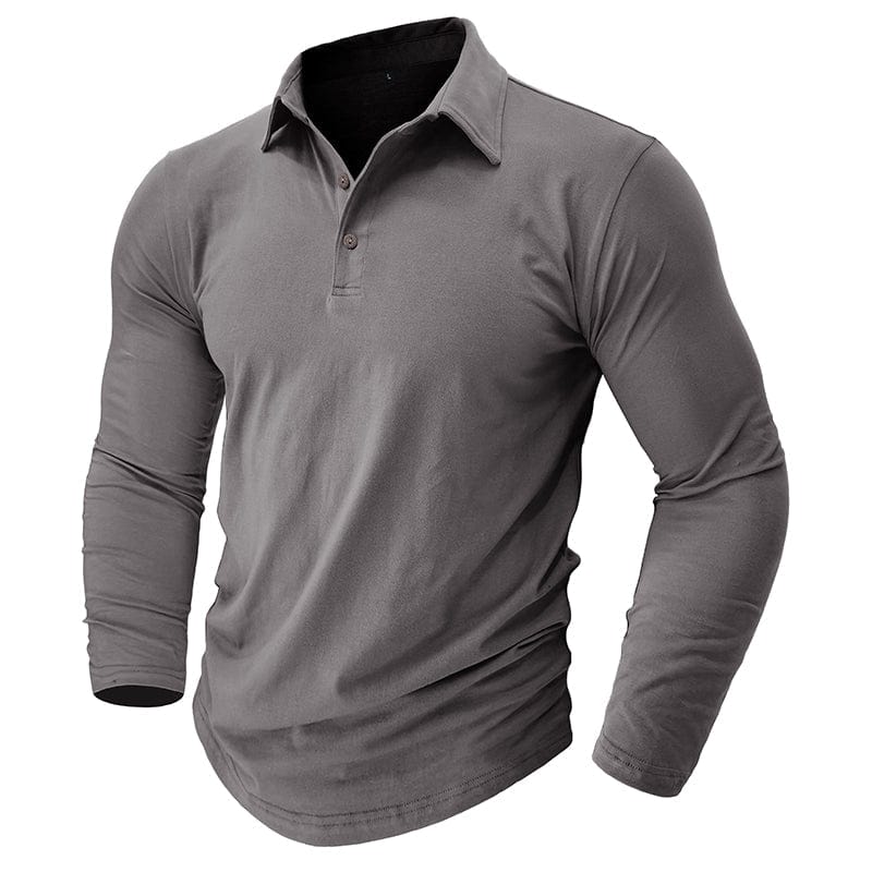 Haut polo élégant, manches longues. Idéal pour un look habillé ou décontracté au quotidien.