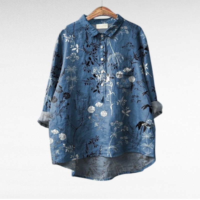 Blouse femme décontractée fleurie Lotte, idéale pour le printemps et l'été.