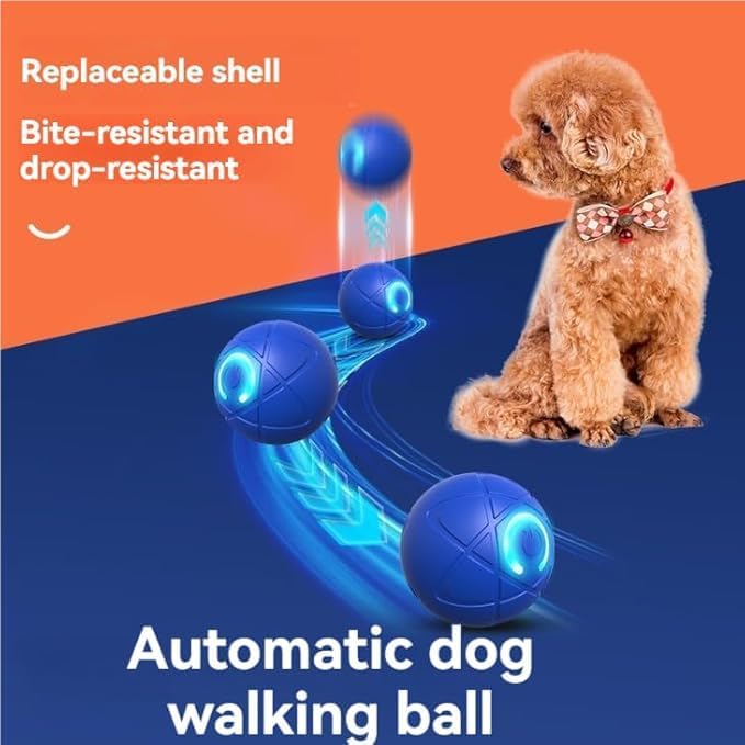 WaggleBall, balle interactive lumineuse pour divertir chiens et chats, rechargeable USB.