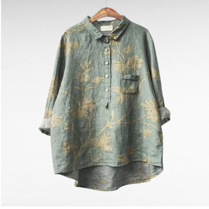 Blouse femme fleurie Lotte, détails floraux délicats, style mode et féminin.