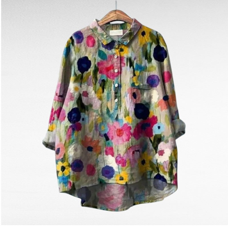Blouse fleurie femme Lotte, élégante et confortable, indispensable pour l'été.