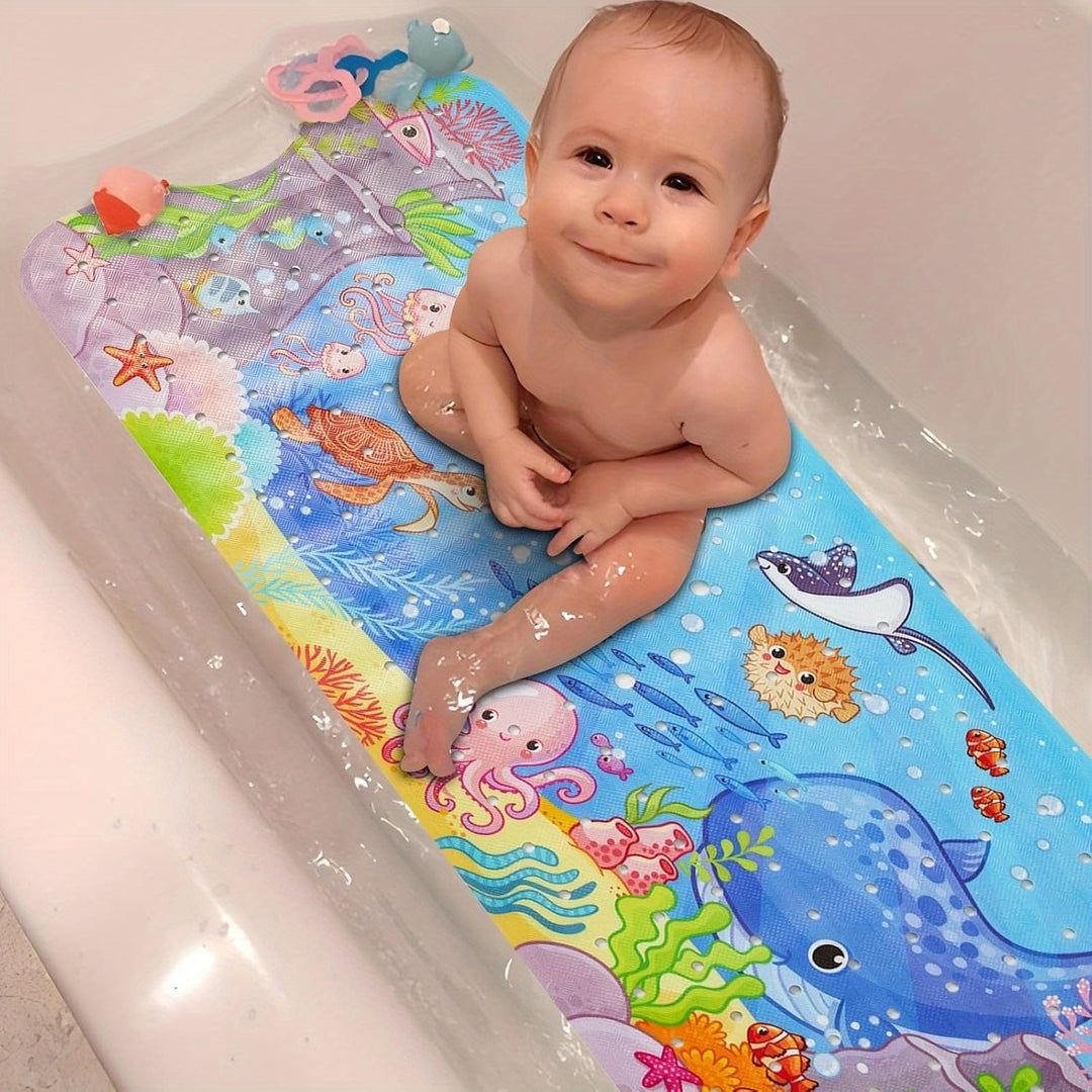Tapis de bain extra long au design moderne, antidérapant, essentiel pour la décoration et sécurité de salle de bain.