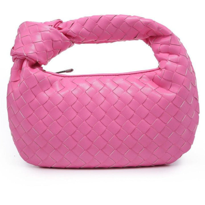 Accessoire polyvalent : sac à main tressé pour femme, élégant, compact, idéal pour toute occasion.