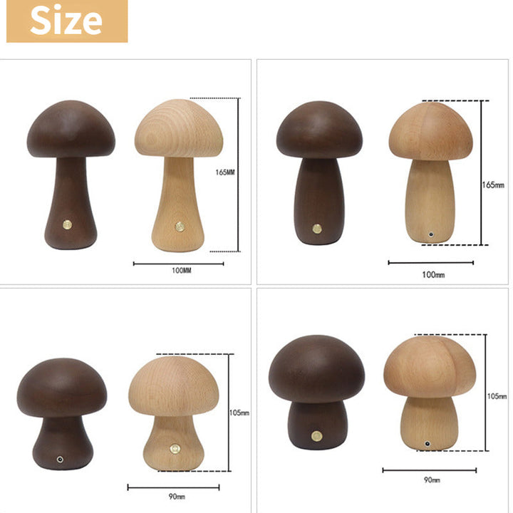 Champignon lumineux vintage en bois, lampe de table décorative, apporte une touche naturelle.