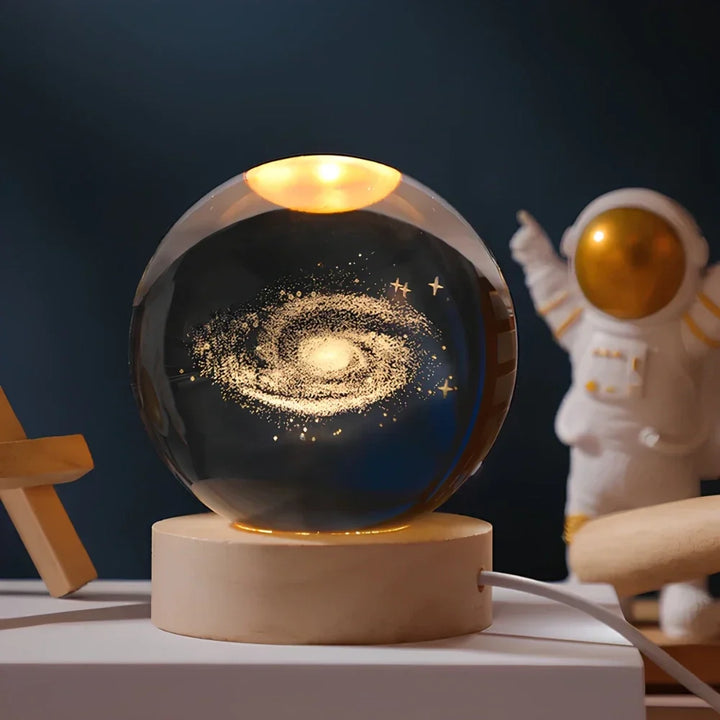 Lampe décorative LED en cristal, éclairage d'ambiance cosmique, veilleuse originale.