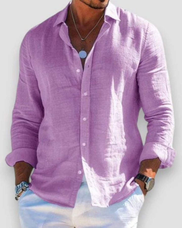 Chemise homme légère et confortable, idéale pour l'été. Style décontracté ou élégant pour toutes occasions.