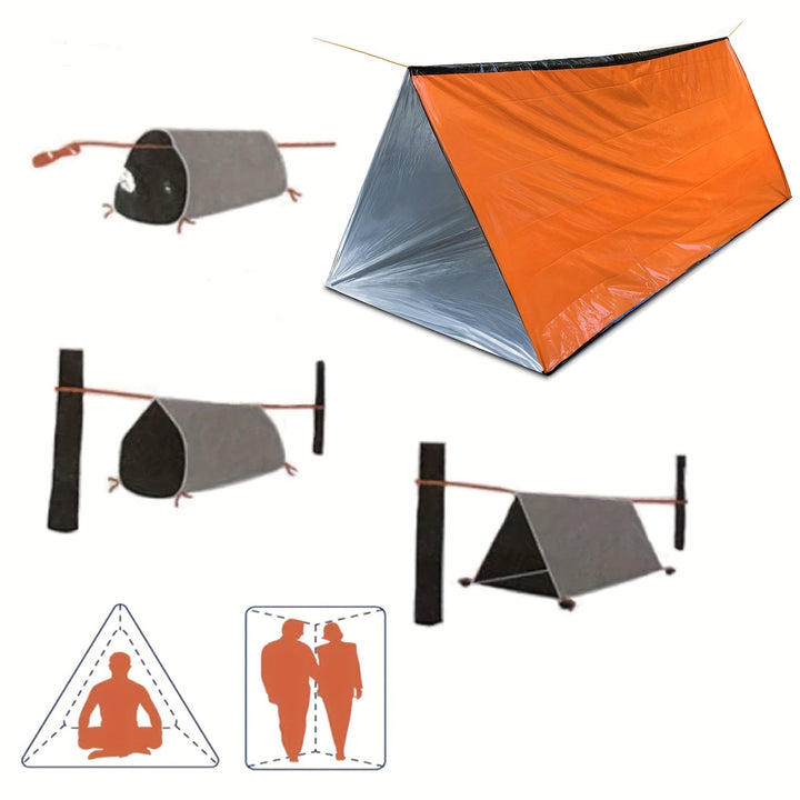 Tente isolante et imperméable pour 2 personnes. Abri d'urgence fiable pour survie et extérieur.