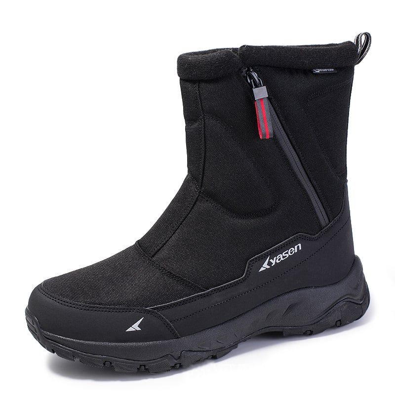 Bottes imperméables homme, couleur noire. Look mode et élégant, parfaites pour affronter l'hiver.