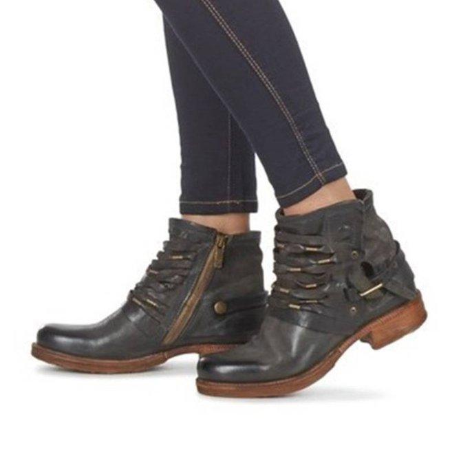 Bottines femme rétro confortables avec talon bloc, style élégant pour la saison froide.