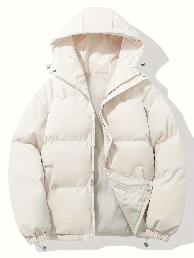 Manteau doudoune à capuche pour homme, idéal pour le confort et le style lors des journées froides d'hiver.