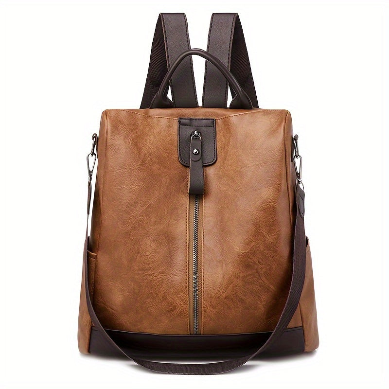 Sac à dos polyvalent femme antivol en cuir végétalien PU, parfait pour travail, voyage, loisirs sécurisés.