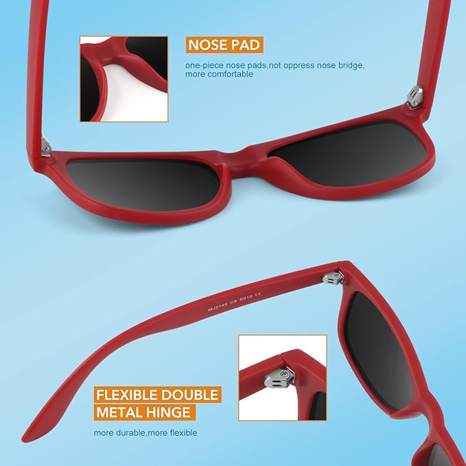 Lunettes de soleil Jamie design rétro, polarisées, protection UV et monture noire mate unisexe.