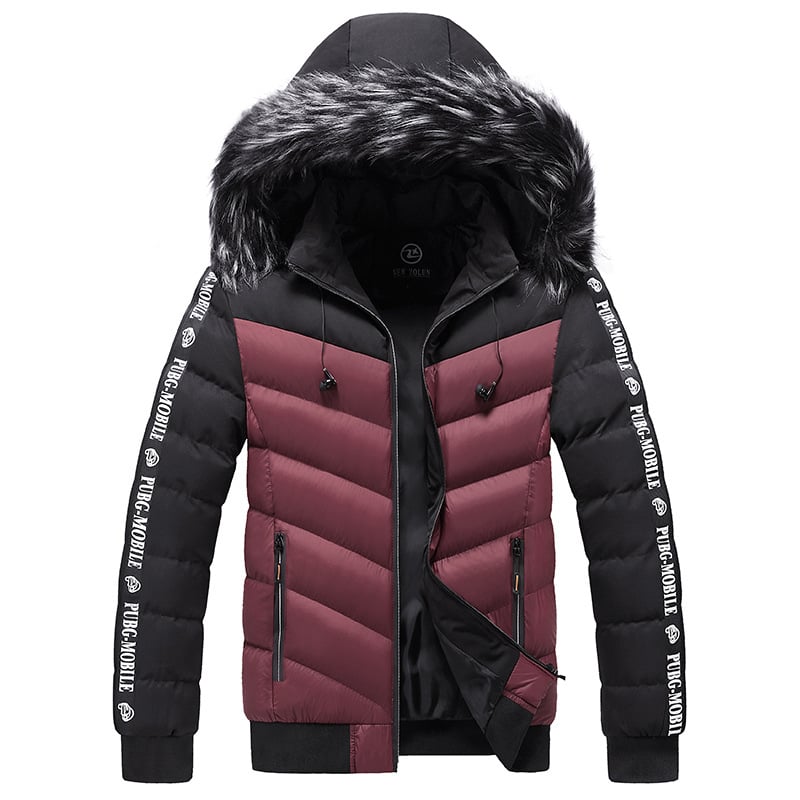 Veste matelassée homme élégante et chaude, style urbain décontracté avec capuche coupe-vent.