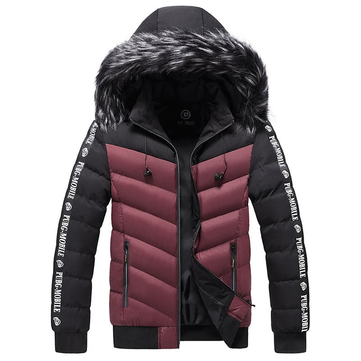 Veste matelassée homme élégante et chaude, style urbain décontracté avec capuche coupe-vent.