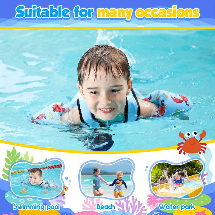 Gilet de sauvetage aquatique enfant DinoGuard, sécurité renforcée pour la natation en piscine et lac.