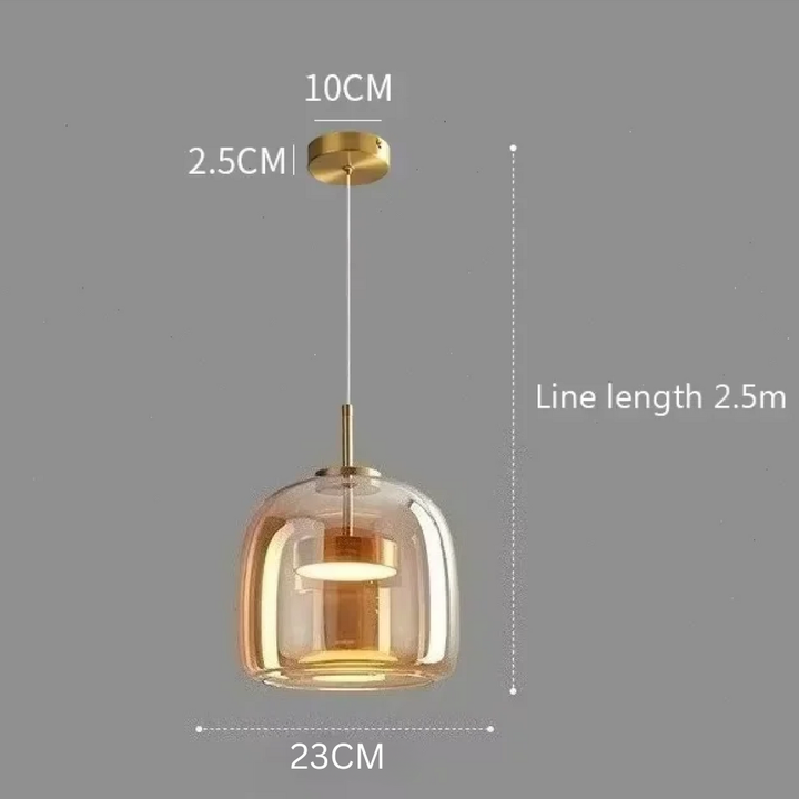 Luminaire suspendu en verre, style scandinave moderne, éclairage économe et ajustable pour toute pièce.