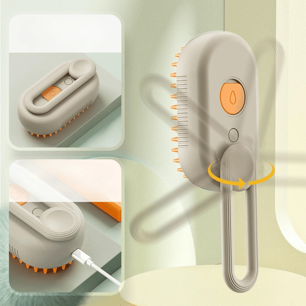 Accessoire hygiène féline : peigne vapeur. Rend le pelage soyeux et facile à entretenir.