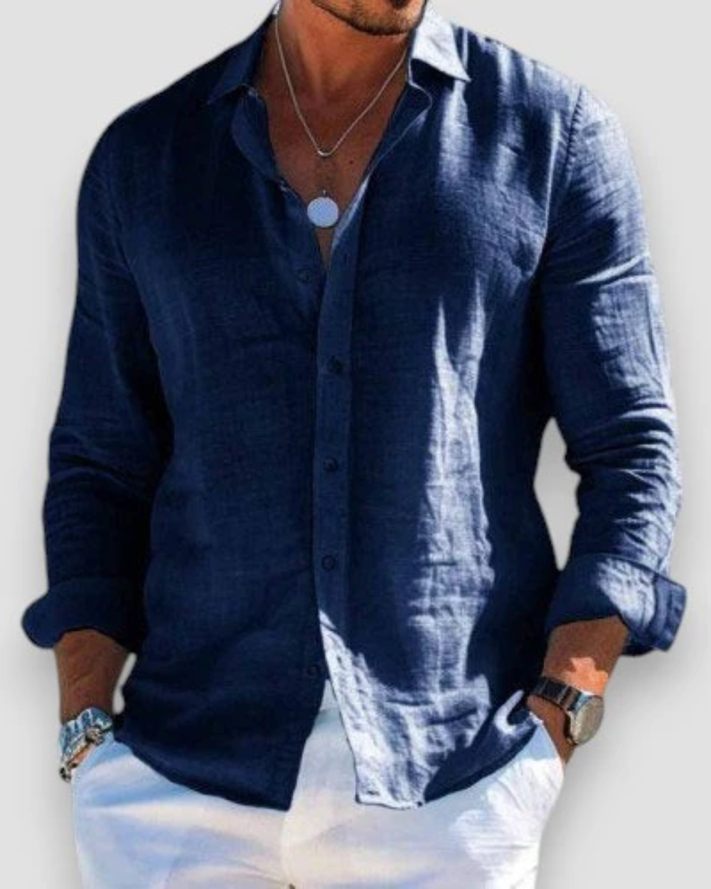 Chemise homme d'été élégante et confortable, disponible en grandes tailles. Parfaite pour un style décontracté.