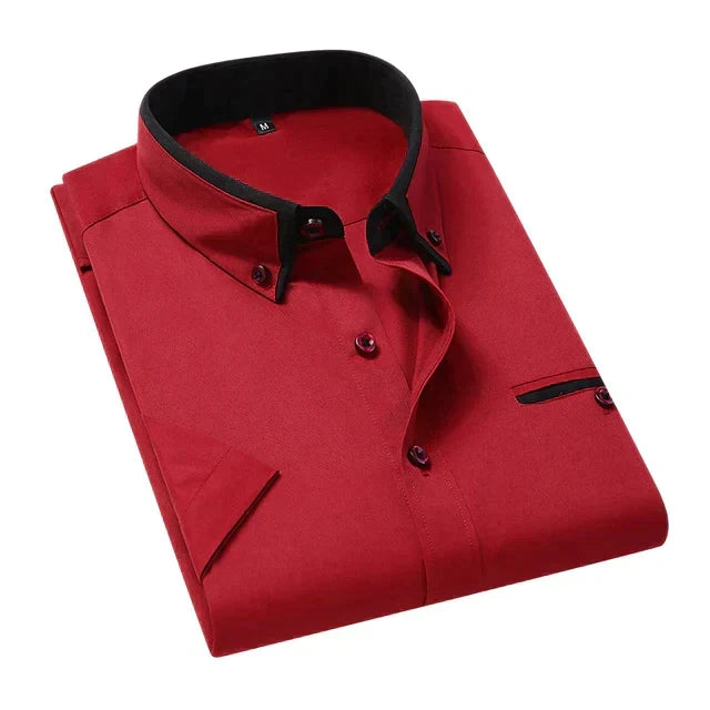 Chemise Victor homme, manches courtes, design intemporel, coupe classique pour une allure distinguée.