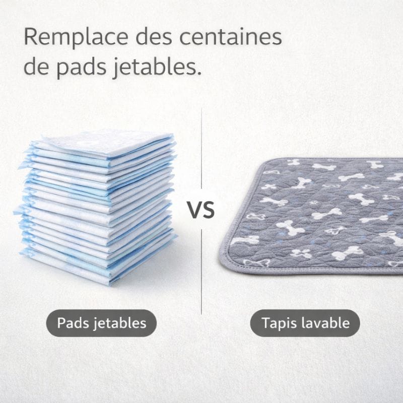Tapis hygiénique pour chiens âgés ou malades, absorbant et protège efficacement les sols.